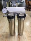 Two Stage Under Sink 10" Stainless Steel Water Filter Water Purifier With Pressure Gauge